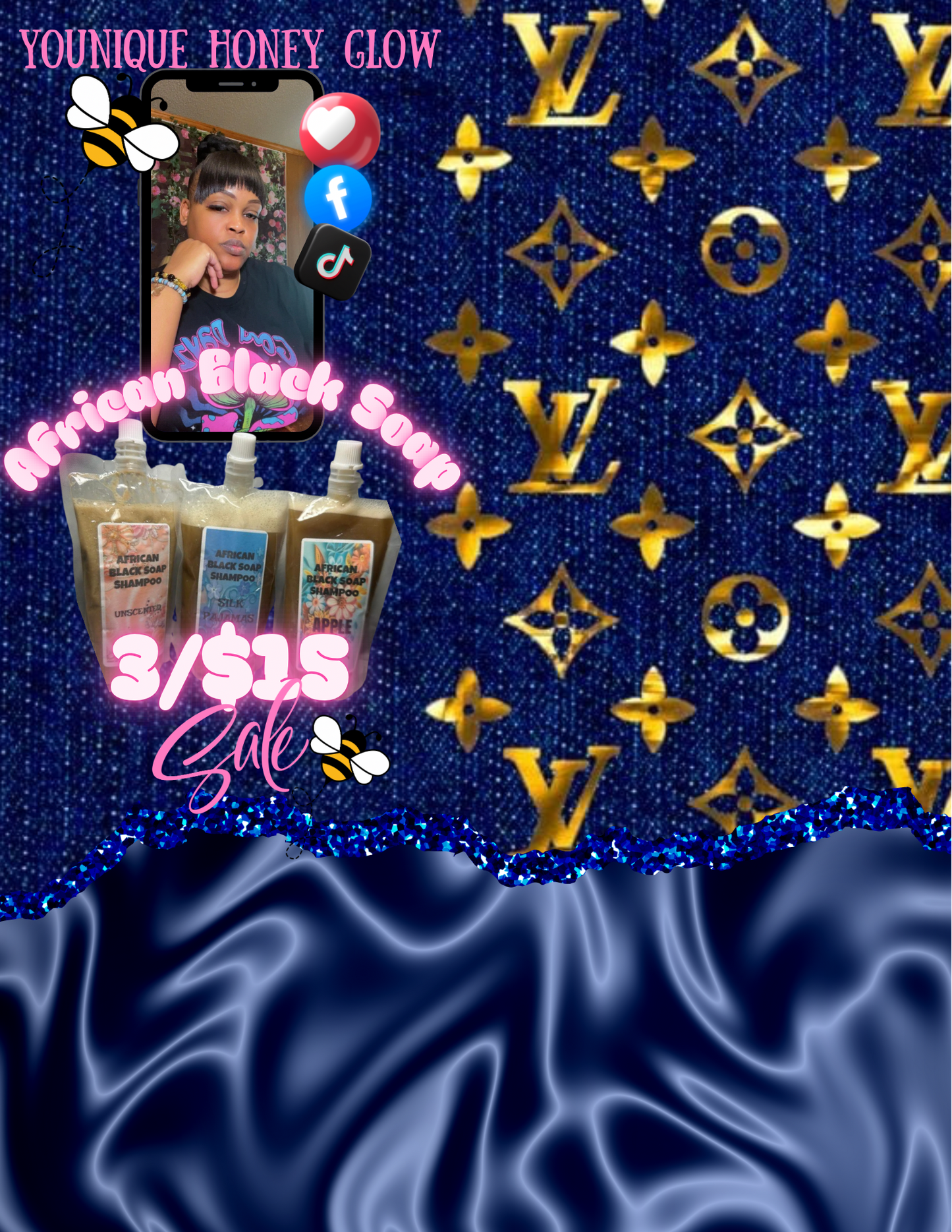 3/$10 African black soap shampoo